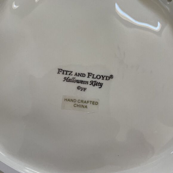 Vintage Halloween Decor Fitz & Floyd Canapé Plate Pumpkin Cat Halloween Decor‎ - Picture 4 of 12